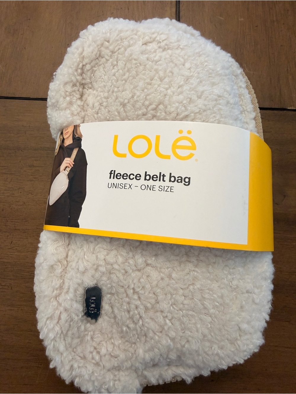 Lole Sherpa Fleece Belt Bag in Beige